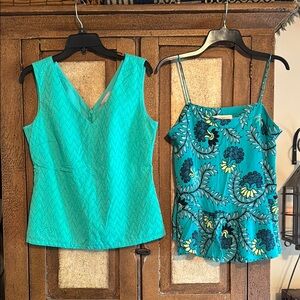 Banana Republic Blue Fitted Peplum Camisole